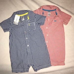 Gingham 18 month carters rompers